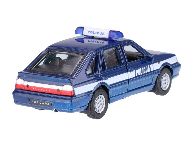1:34 es modell PRL Polonez Caro Plus POLICJA tengerészkék és fehér A884PCPPOGB – kép 2
