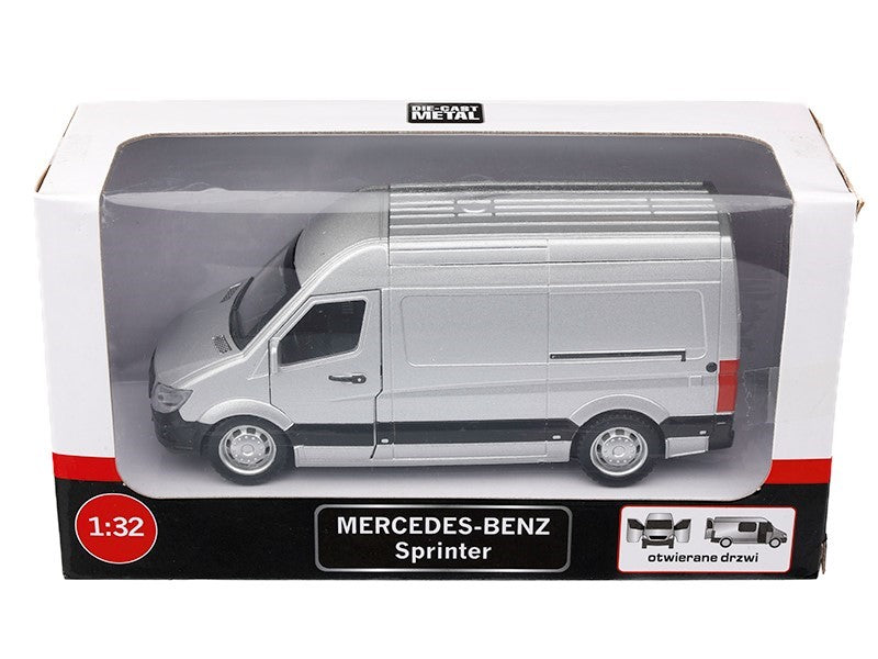 1:32 es modell Mercedes Benz Sprinter ezüst színű – kép 3