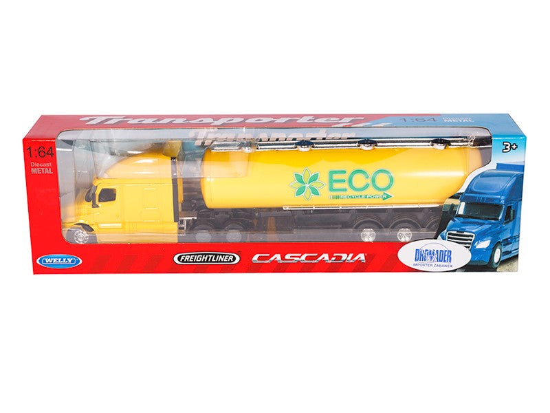 1:64 es modell CASCADIA Freightleiner tartálykocsi sárga – kép 4