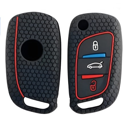 Citroen kulcs szilikon tok 3 gombos Fekete