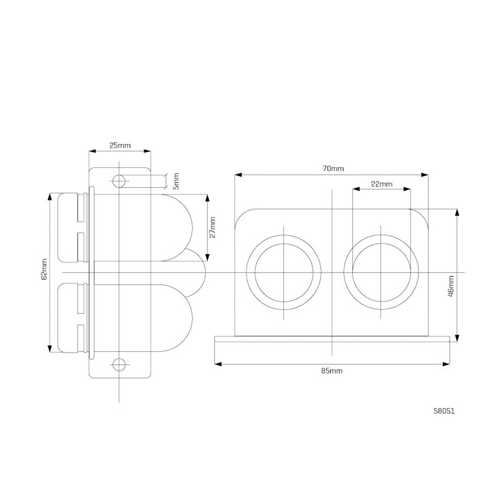 Dupla 12V elektromos aljzat – vízálló, 15A