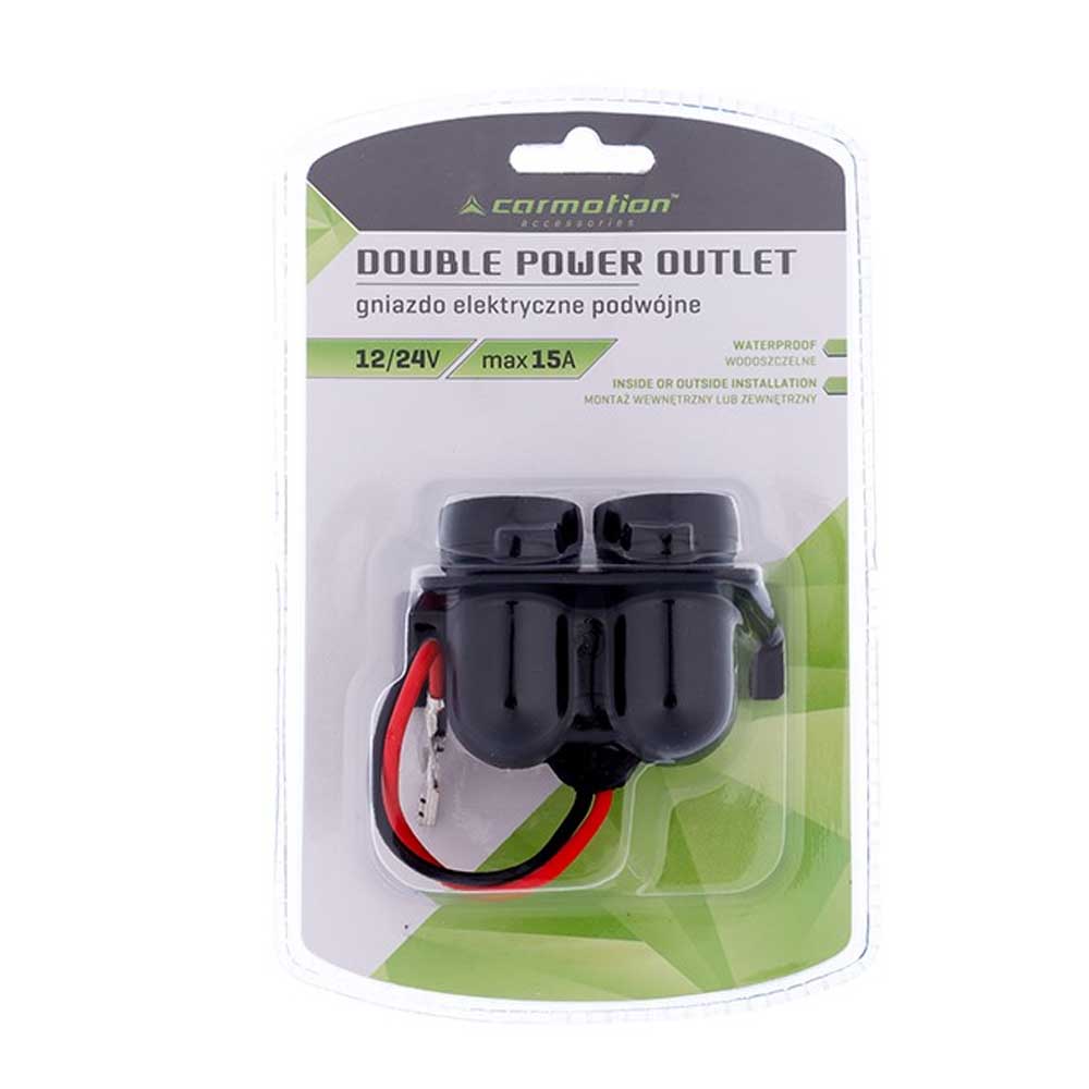 Dupla 12V elektromos aljzat – vízálló, 15A