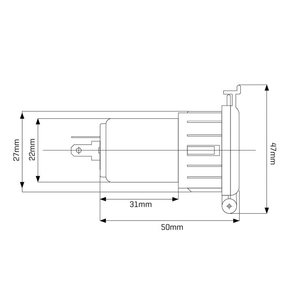 12V elektromos aljzat fedéllel
