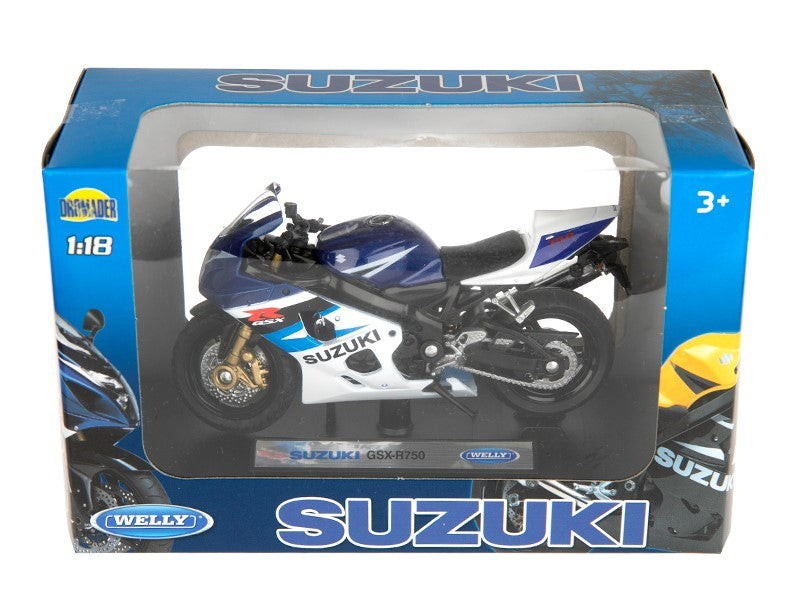 1:18 as modell Suzuki GSX R750 tengerészkék fehér M144SGR75GB – kép 3
