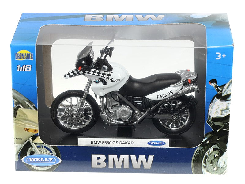 1:18 as modell BMW F650 GS DAKAR fehér és fekete – kép 4