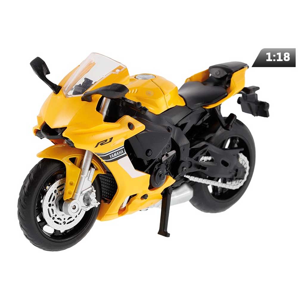 Motor modell – Yamaha YZF-R1 (1:18, sárga)