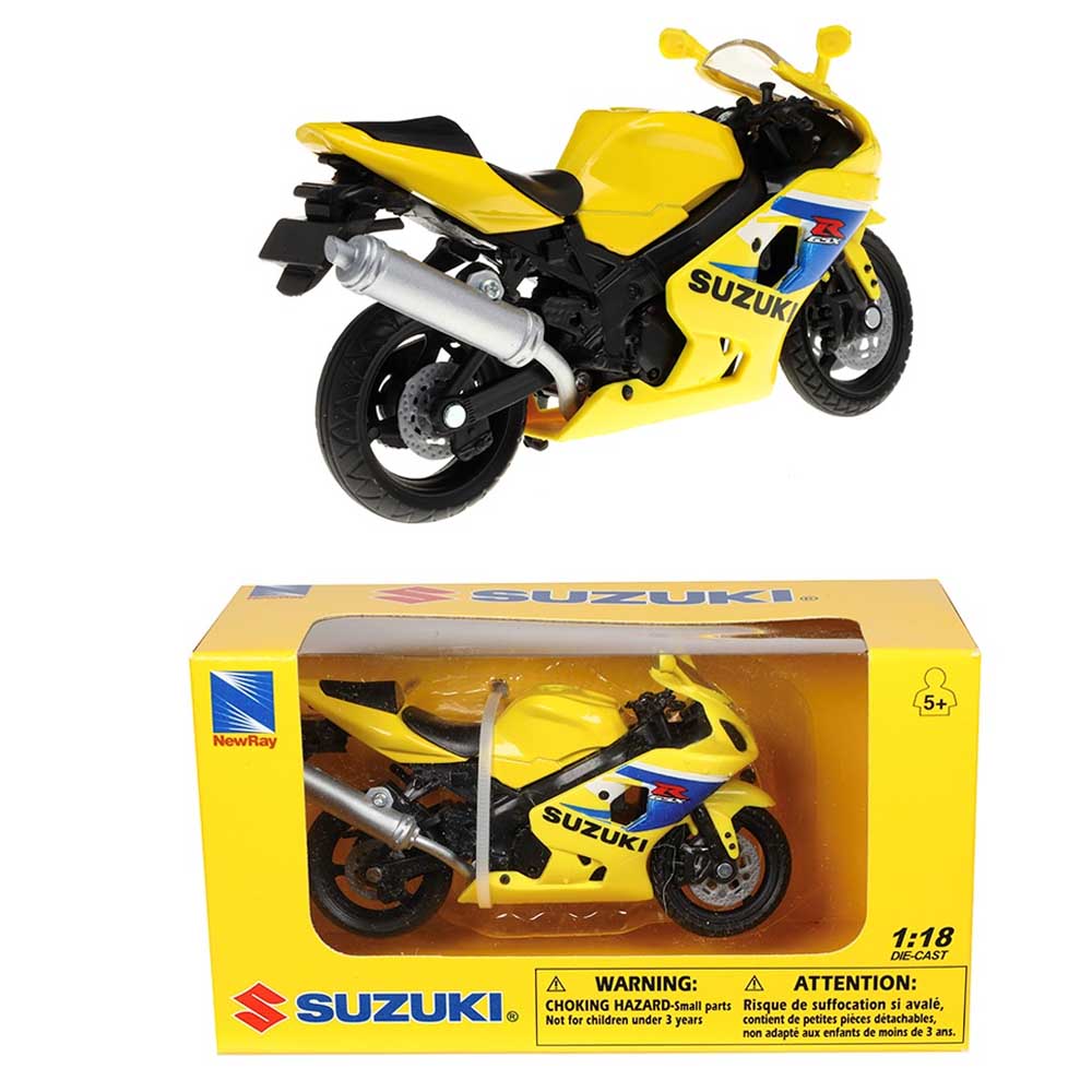 Motor modell – Suzuki GSX-R600 (1:18, sárga)