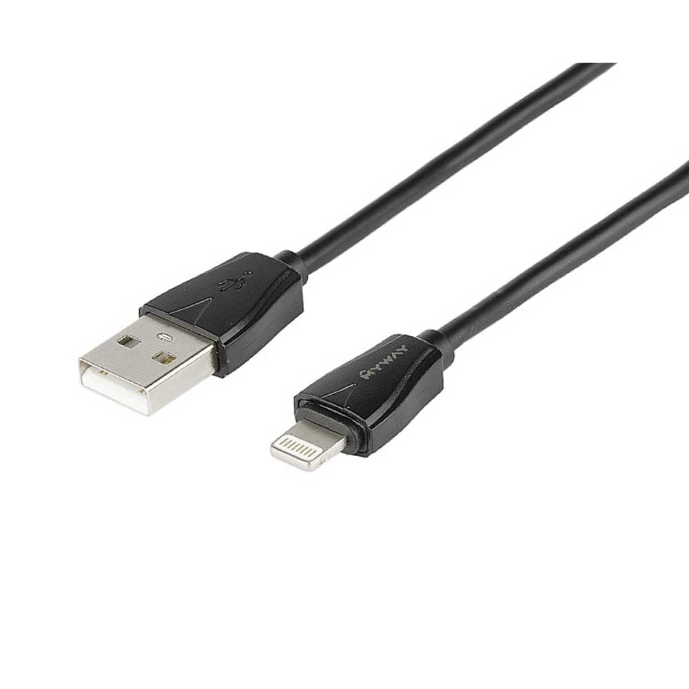 MYWAY gyors töltési móddal rendelkező autós töltő, 100 cm hosszú USB/Lightning kábellel