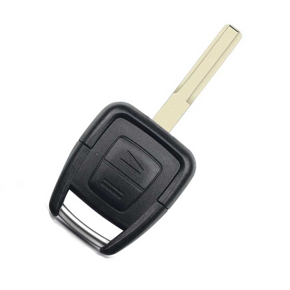 Fekete színű, 2 gombos Opel kulcs.