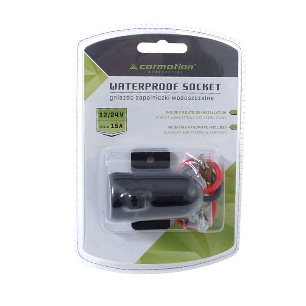 12V elektromos aljzat – vízálló, 15A
