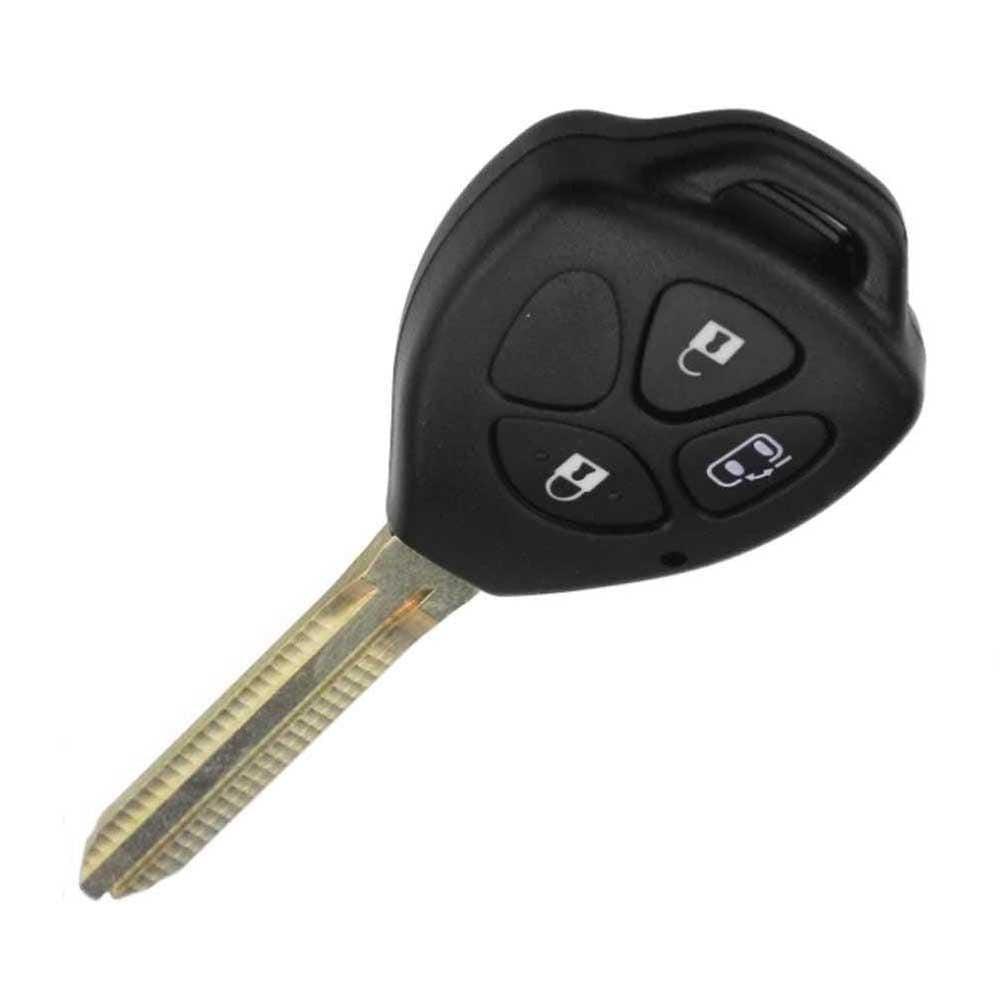 Fekete színű, 3 gombos Toyota kulcs.
