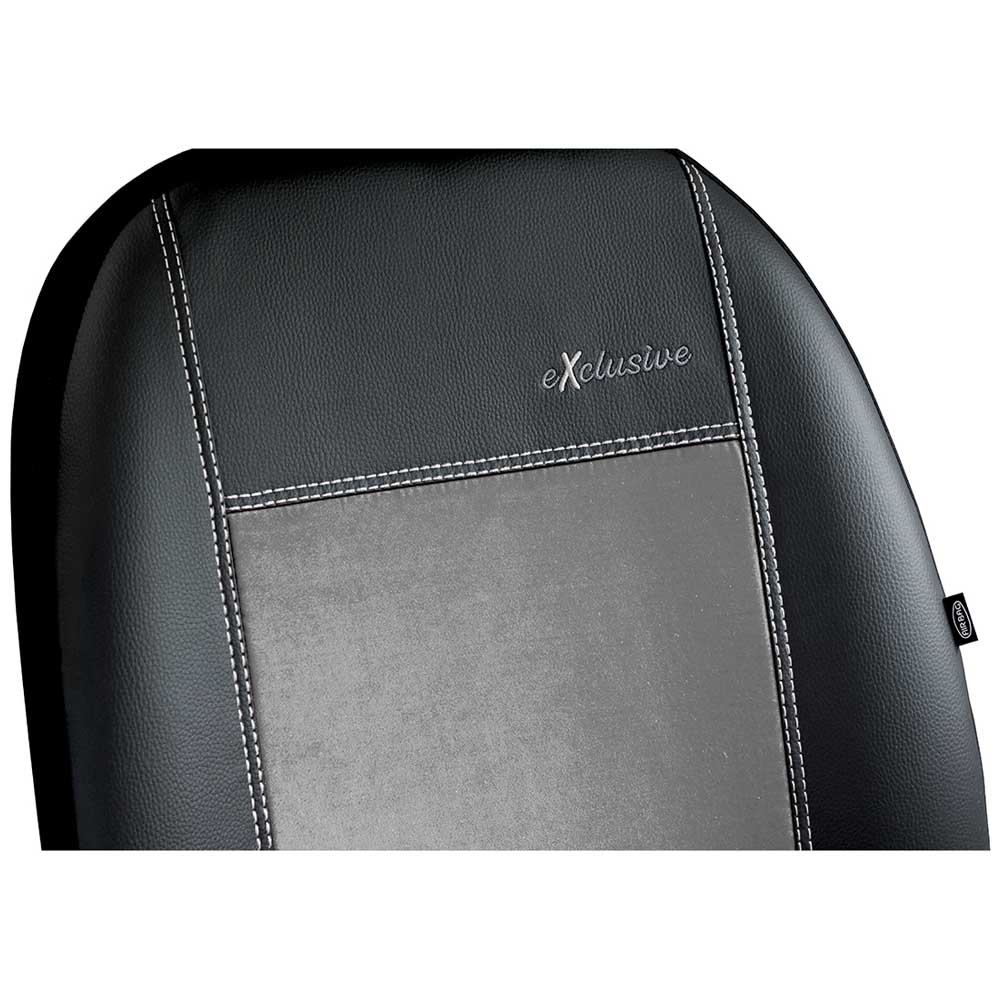 Exclusive Alkantara 1+1 Univerzális üléshuzat alcantara és ökológiai bőr anyagokból világos szürke színben