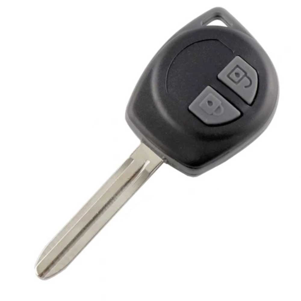 Fekete, szürke színű 2 gombos Suzuki kulcs.