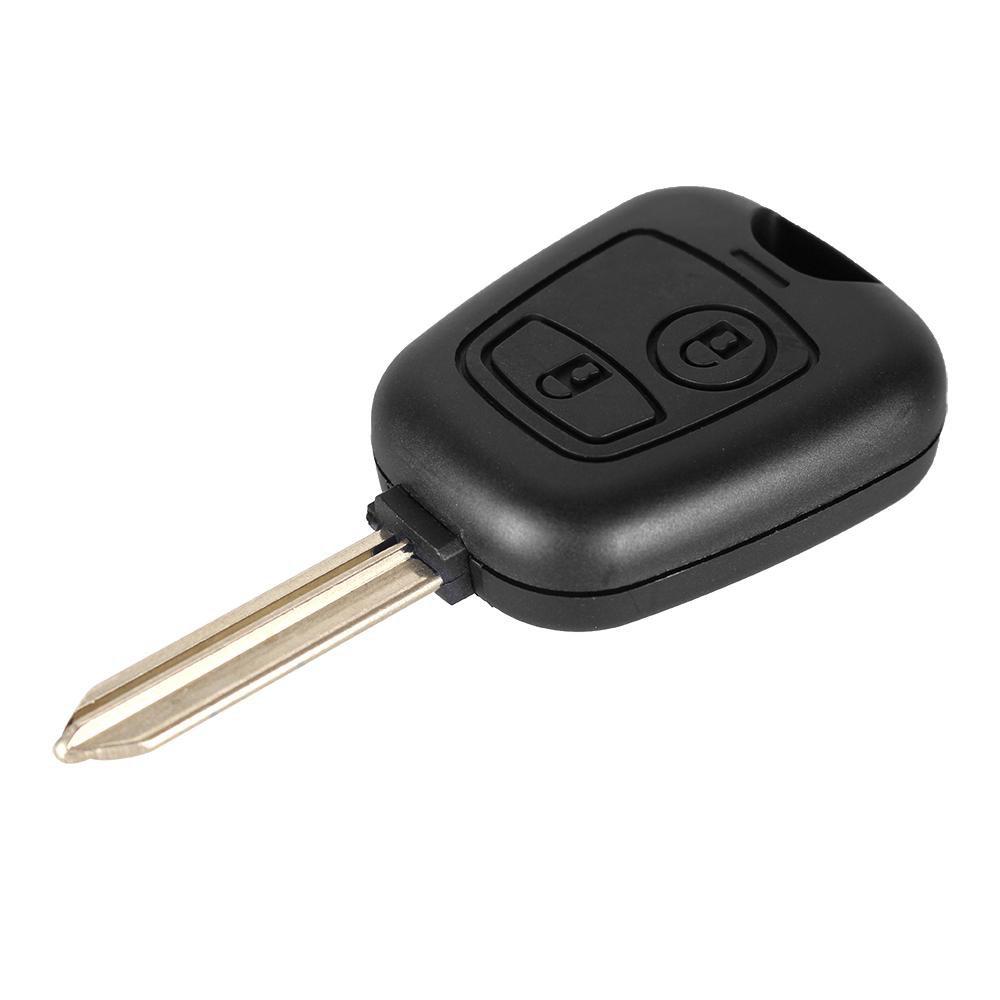 Fekete színű, 2 gombos Citroen kulcs, kulcsház SX9 kulcsszárral.