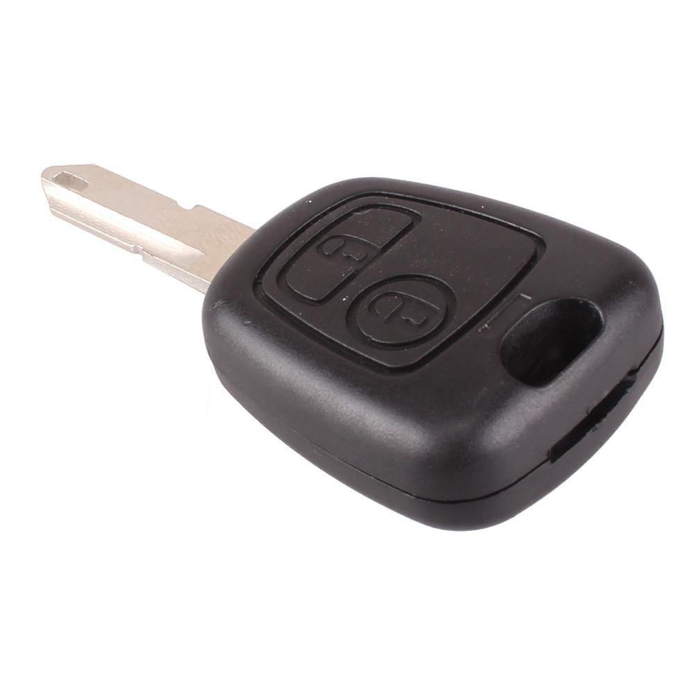 Fekete színű, 2 gombos Citroen kulcs, kulcsház VA3 kulcsszárral.