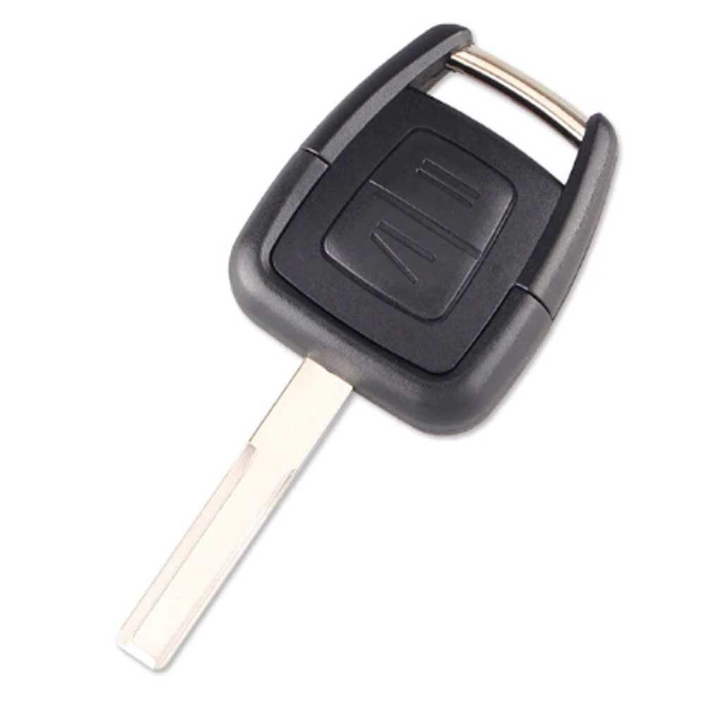 Fekete színű, 2 gombos Opel kulcs.