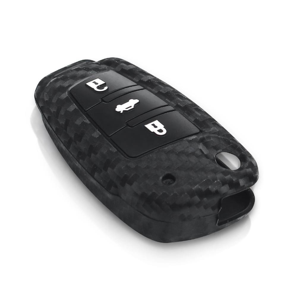 Audi 3 gombos prémium carbon mintás szilikon tok 