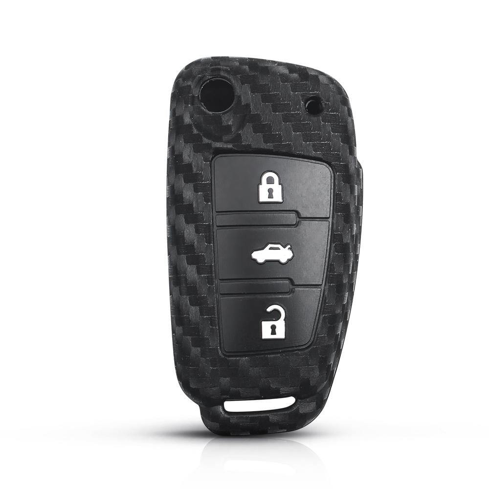 Audi 3 gombos prémium carbon mintás szilikon tok  