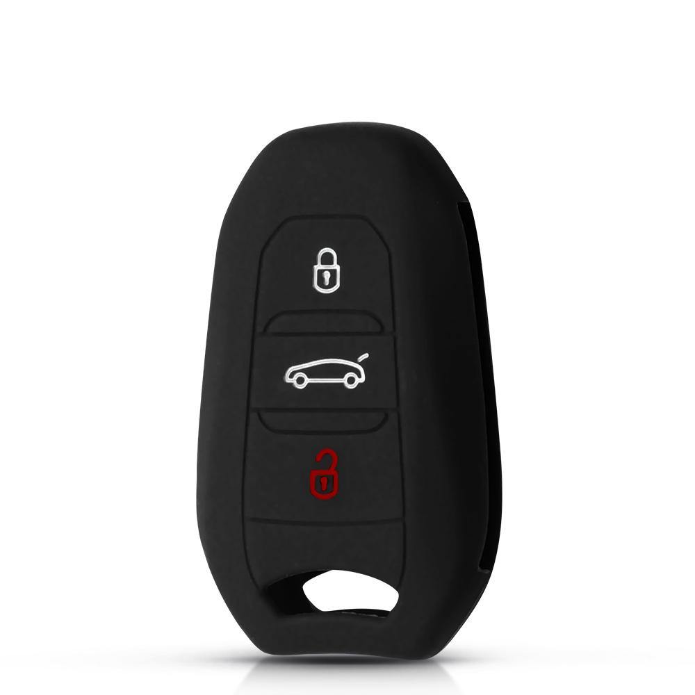 Peugeot kulcs szilikon tok 3 gombos fekete