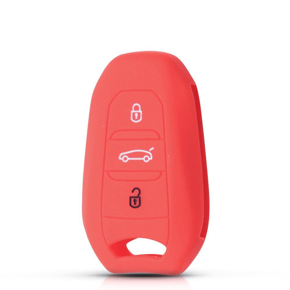 Citroen kulcs szilikon tok 3 gombos piros