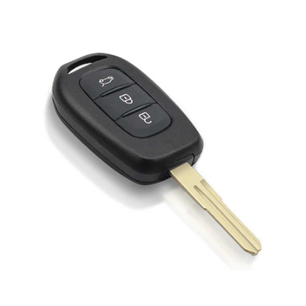 Fekete színű, 3 gombos Renault kulcsház.