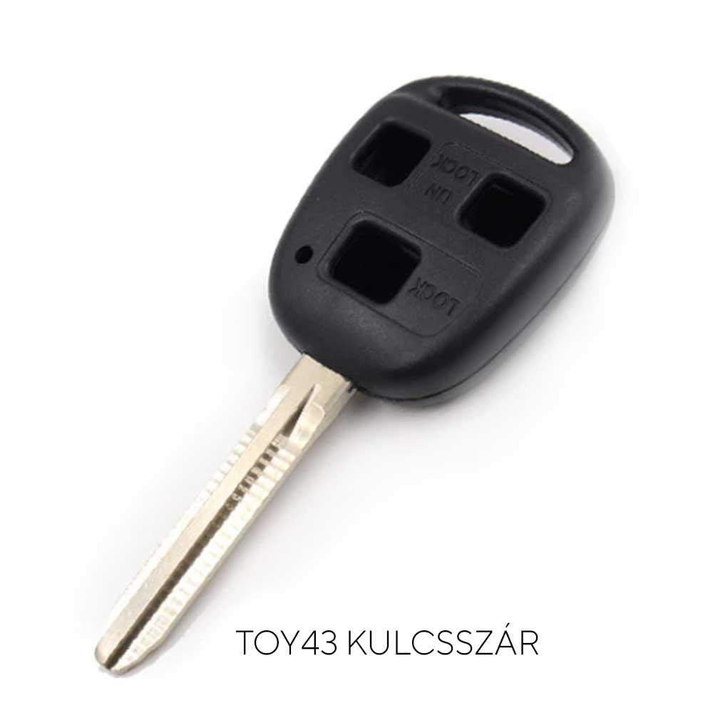 Fekete színű, 3 gombos Toyota kulcs.