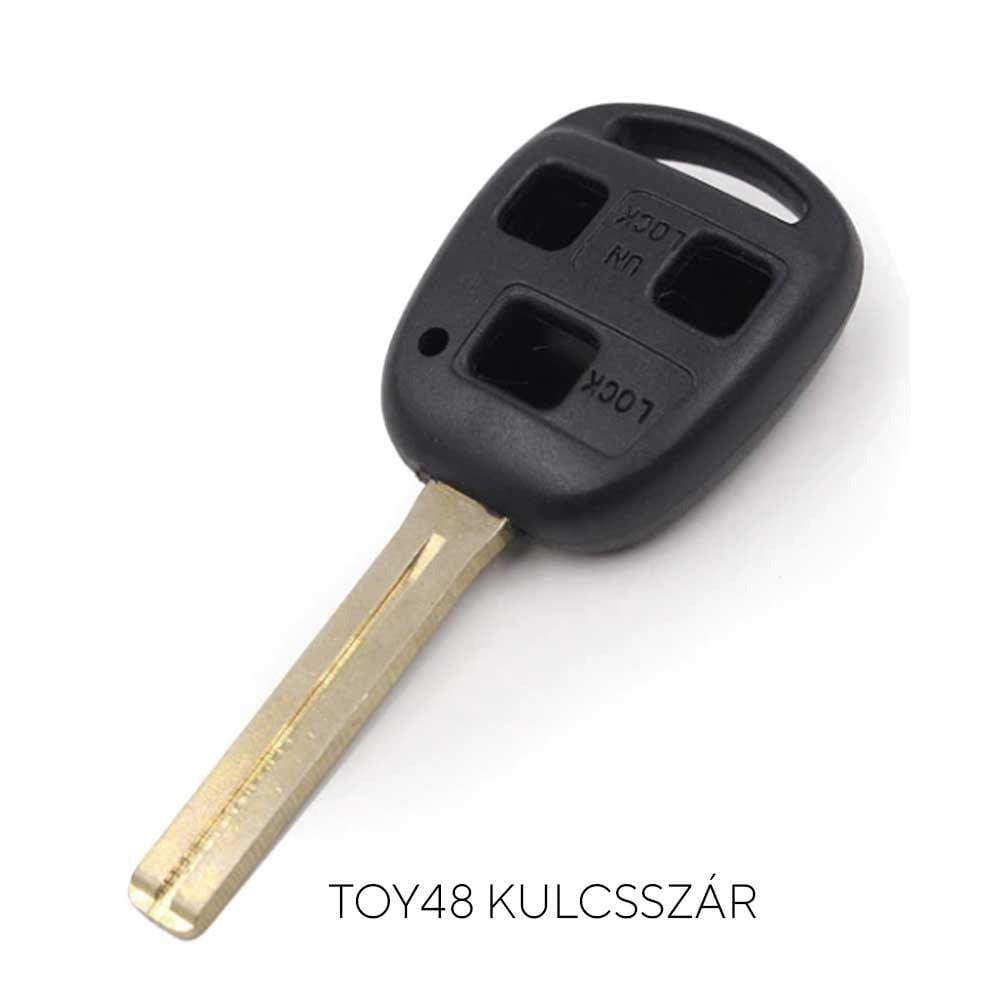 Fekete színű, 3 gombos Toyota kulcs.