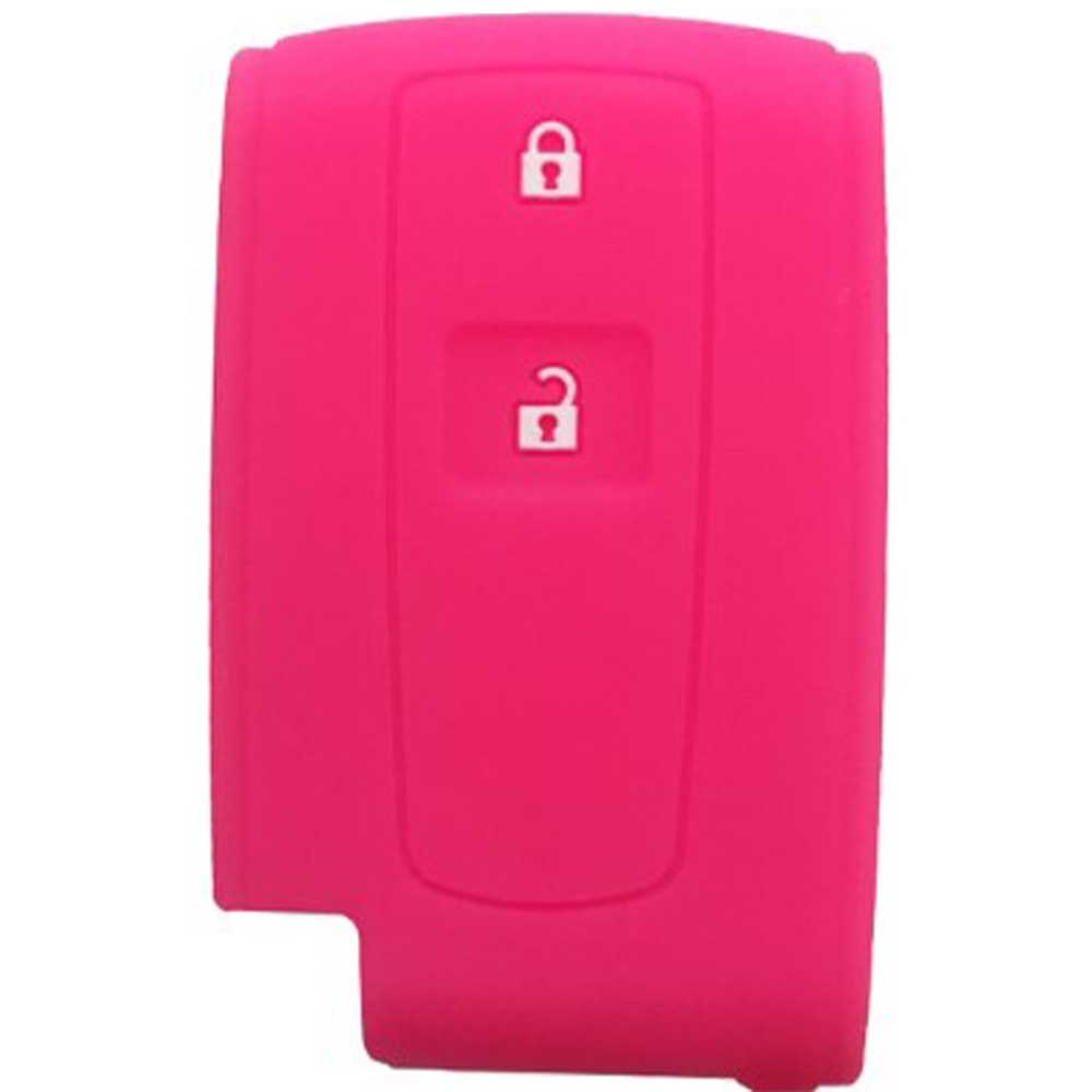Pink színű, 2 gombos Toyota kulcs szilikon tok.