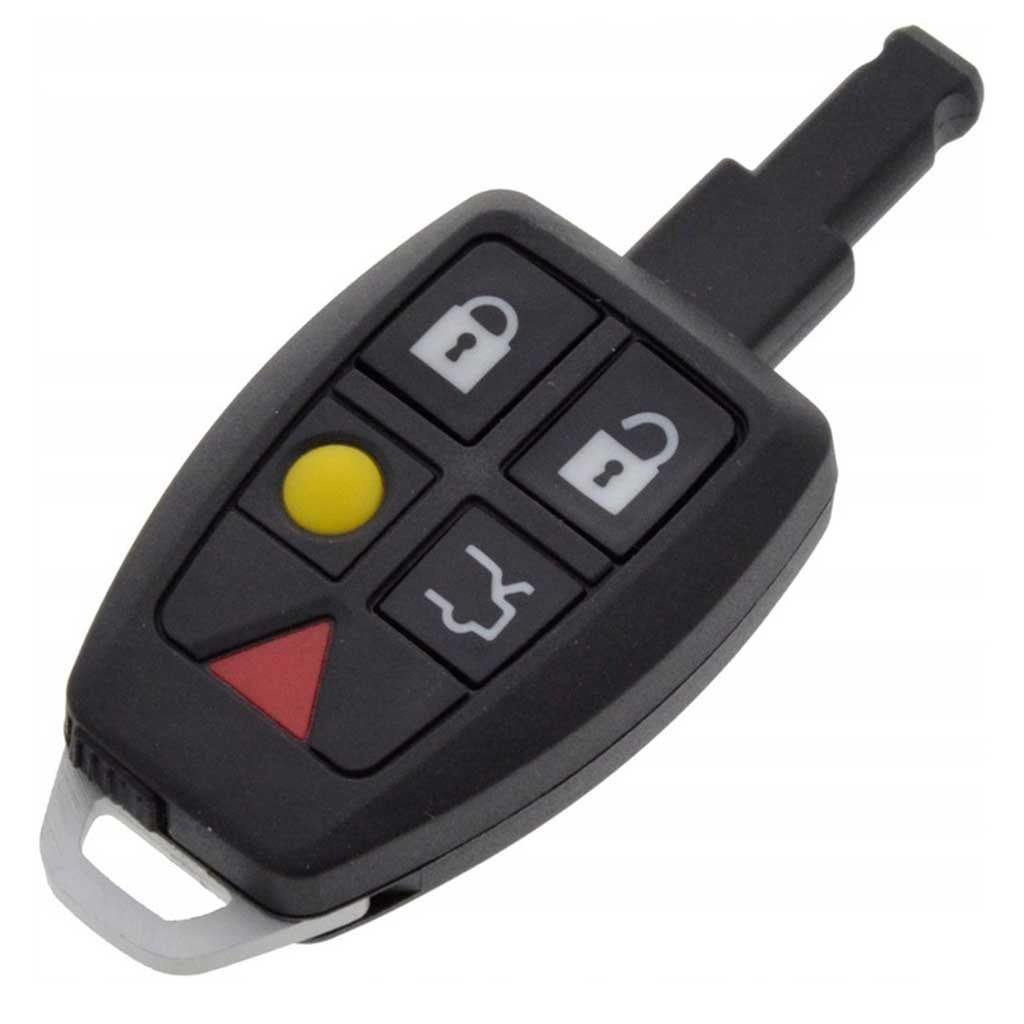 Fekete színű, 5 gombos Volvo kulcs, kulcsház.